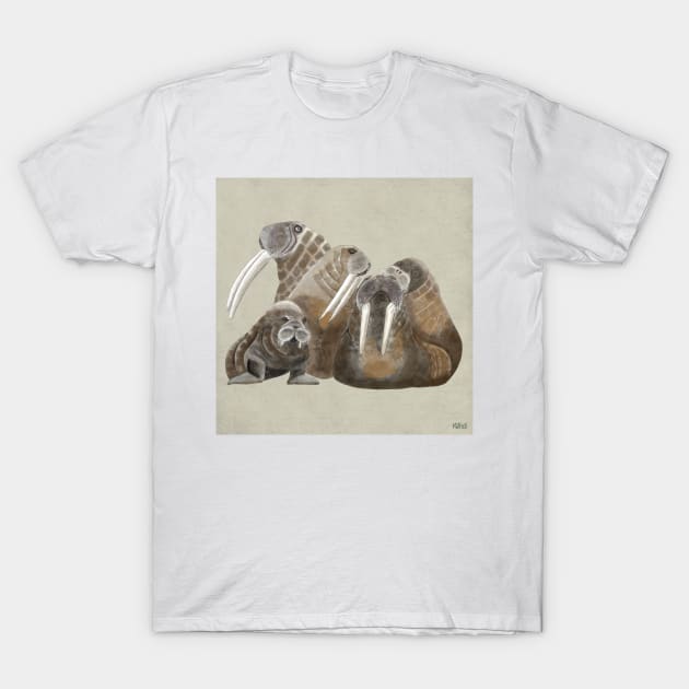 Walrus Family by Kate VanFloof T-Shirt by KateVanFloof